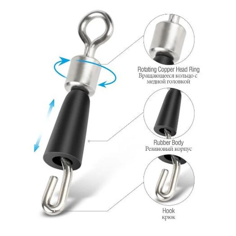 FLYSAND-anzuelos conectores de pesca, rodamiento de bolas giratorio, anillos sólidos, conexión rápida, 20 unids/bolsa, herramienta de pesca, accesorios - imagen 3