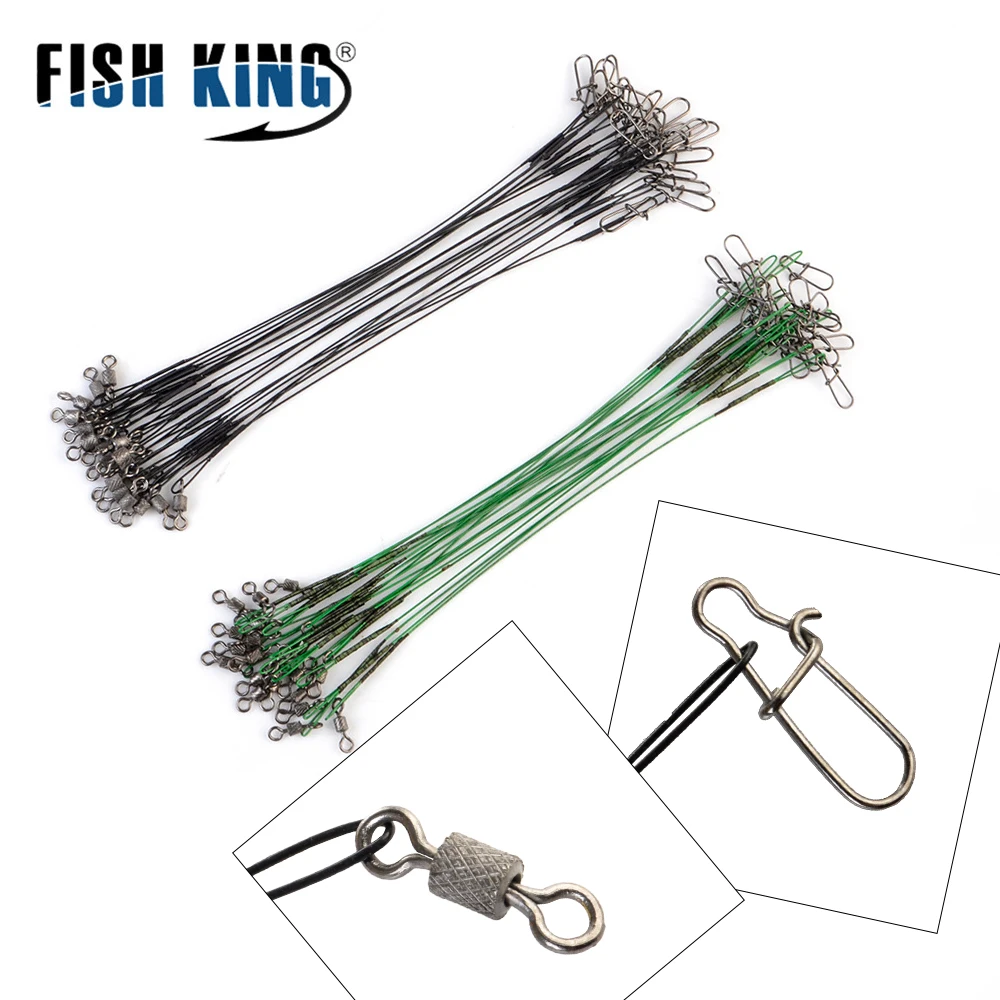 Sedal de pesca antimordedura, alambre de acero, correas de guía con gancho de Baitholder, accesorios de señuelo de pesca, lucio y lubina, 16/20/25cm, 20 unidades - imagen 3