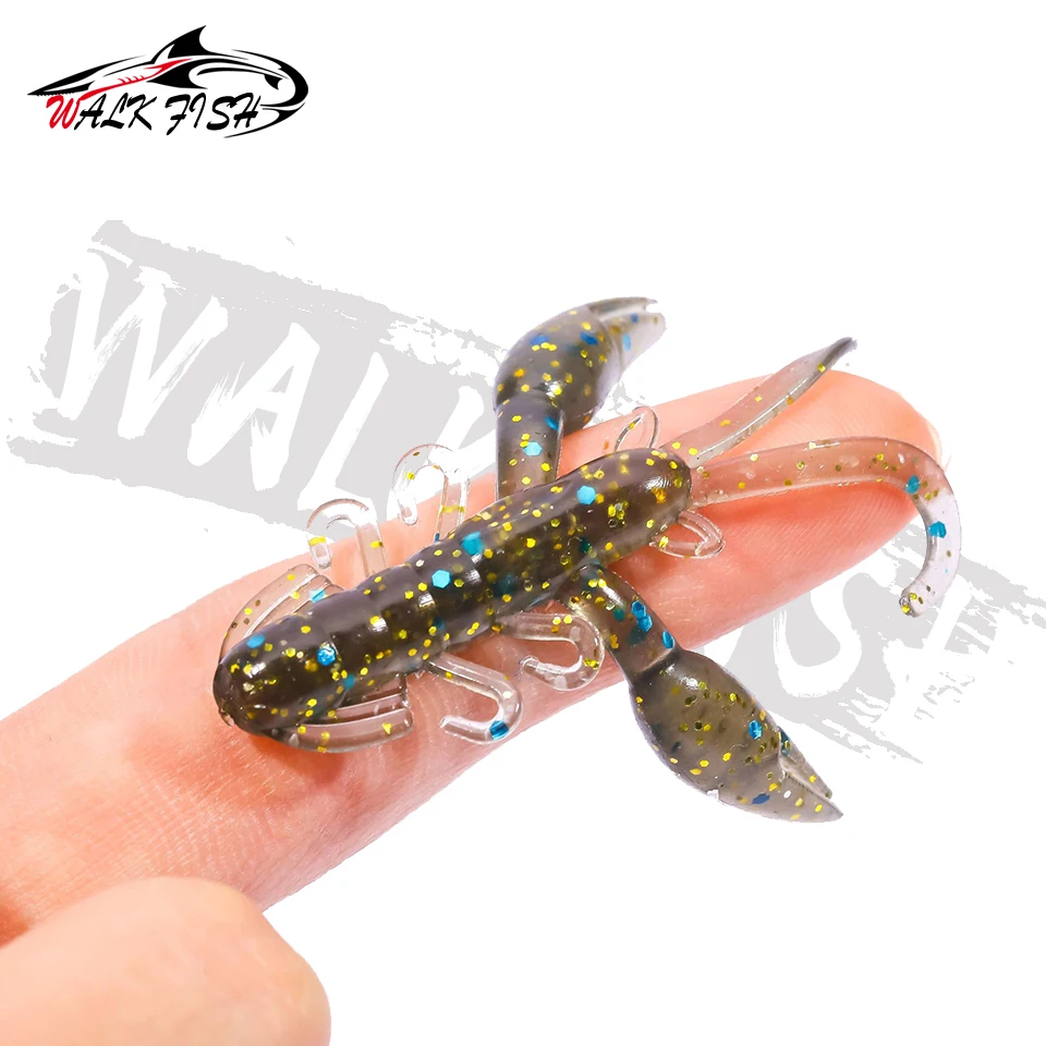 WALK FISH-Señuelos de Pesca blando, 10 Uds., 5,1 cm, 2,1g, gusano de olor a pescado, cebo Artificial de silicona, Lucio, Swimbait Wobbler - imagen 2