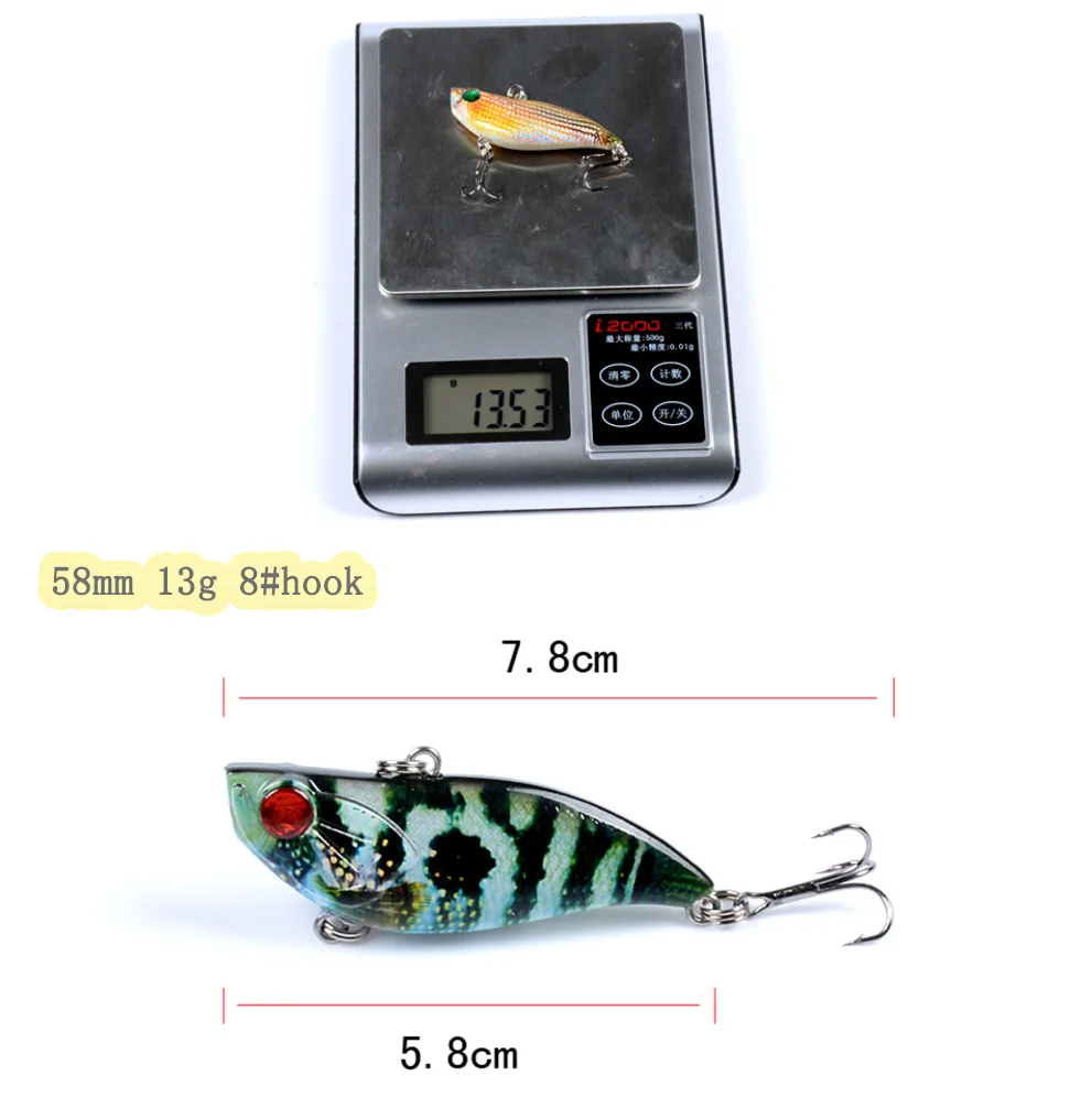 Señuelo de pesca de 58mm y 13g, Wobblers, Crank ratling Jerkbait, Vibe Vibration, Bionic Fake Luya, Set de señuelos para Bass Crankbait, 7 Uds. - imagen 5