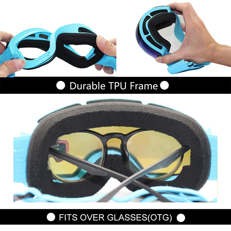 Mosodo chico gafas de esquí antiniebla gafas de nieve protección UV400 OTB Snowboard gafas polarizadas para niños niños niñas - imagen 5