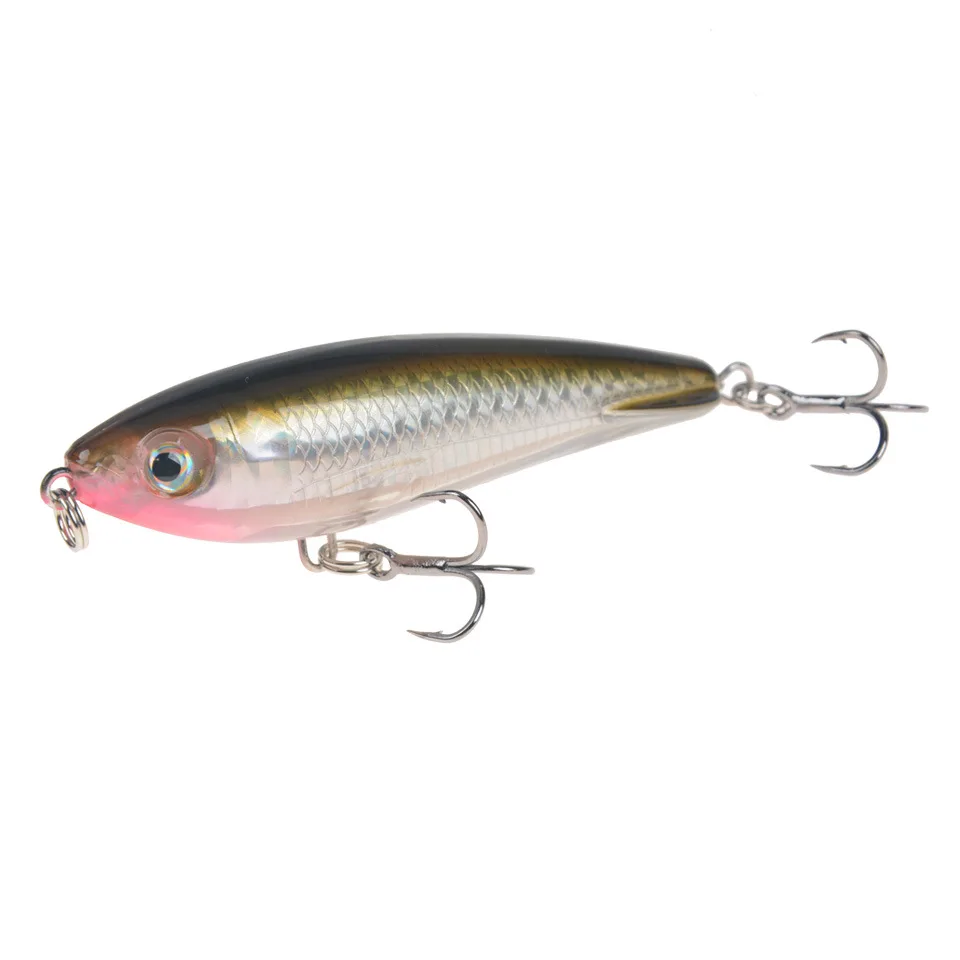 Señuelo de Pesca de lápiz, 1 unidad, 7,5 cm, 12g, 8 #, señuelos duros para perros de agua superior, cebos duros artificiales Wobbler, aparejos de Pesca
