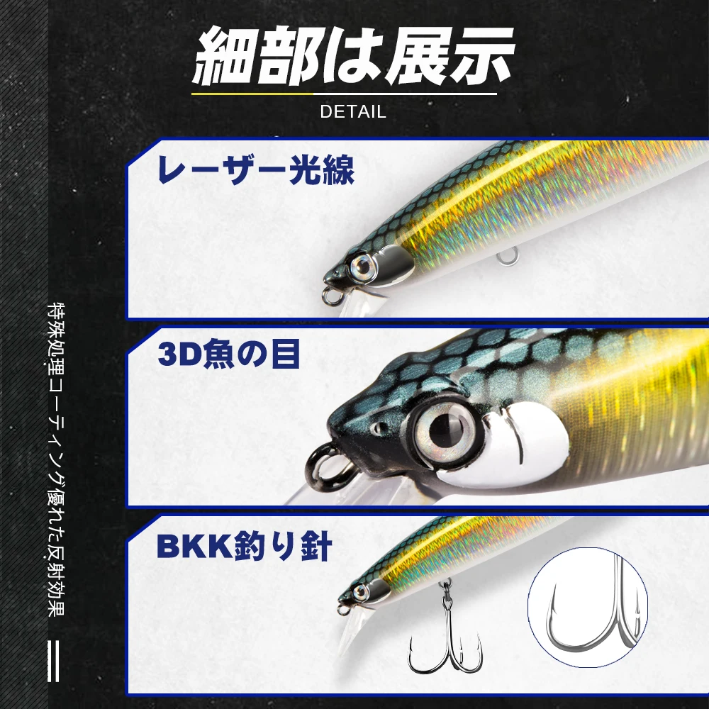 D1-señuelo de Pesca de pececillo flotante, señuelo Artificial duro Wobblers para lubina, trucha, accesorios de Pesca 120, 19,5mm/2021g - imagen 4