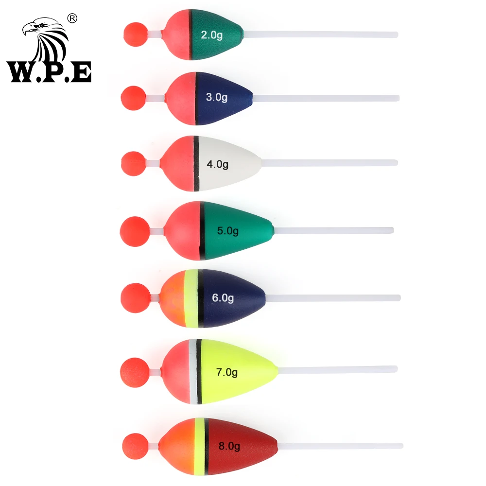 W.P.E 5 unids/lote flotador de pesca tamaño 2g-6g aparejos de pesca boya Bobber flotador EVA espuma Vertical accesorios de pesca de carpa - imagen 3