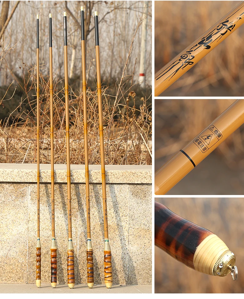 Descubra la elegancia de la artesanía tradicional con estas cañas de pesca bellamente diseñadas