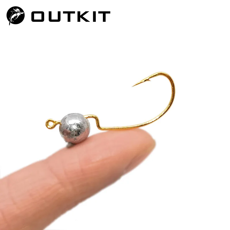OUTKIT Jig Mini gancho de cabeza 1g/2g/3g 10 unids/lote anzuelo de pesca en roca señuelo Jig Grank gancho suave gusano accesorios de aparejos de pesca - imagen 4