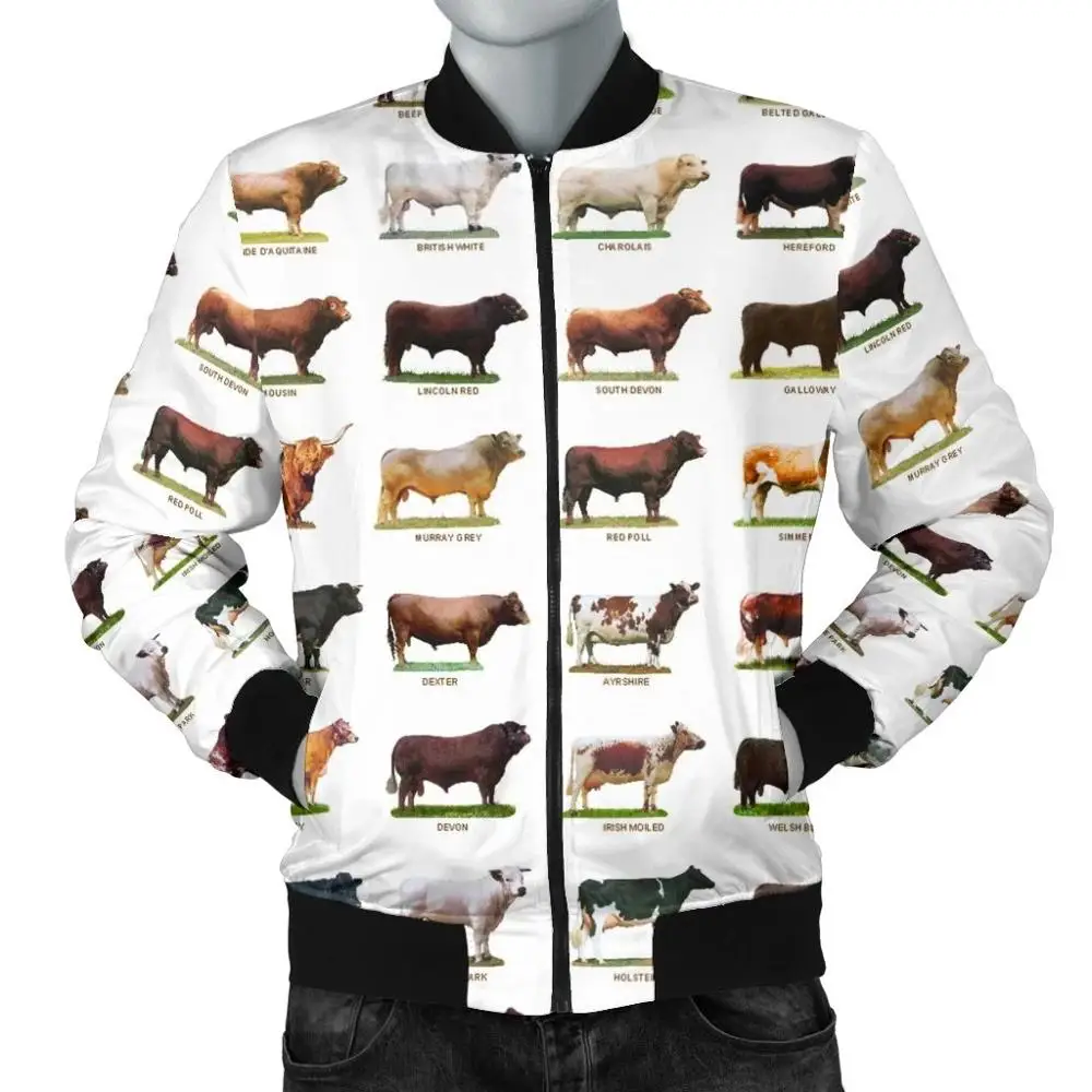 Chaqueta Bomber para hombre, biología Evolutiva, todos los animales, estampado 3D, prendas de vestir gruesas de invierno con bolsillo de manga larga, chaqueta cálida Unisex con cremallera - imagen 4