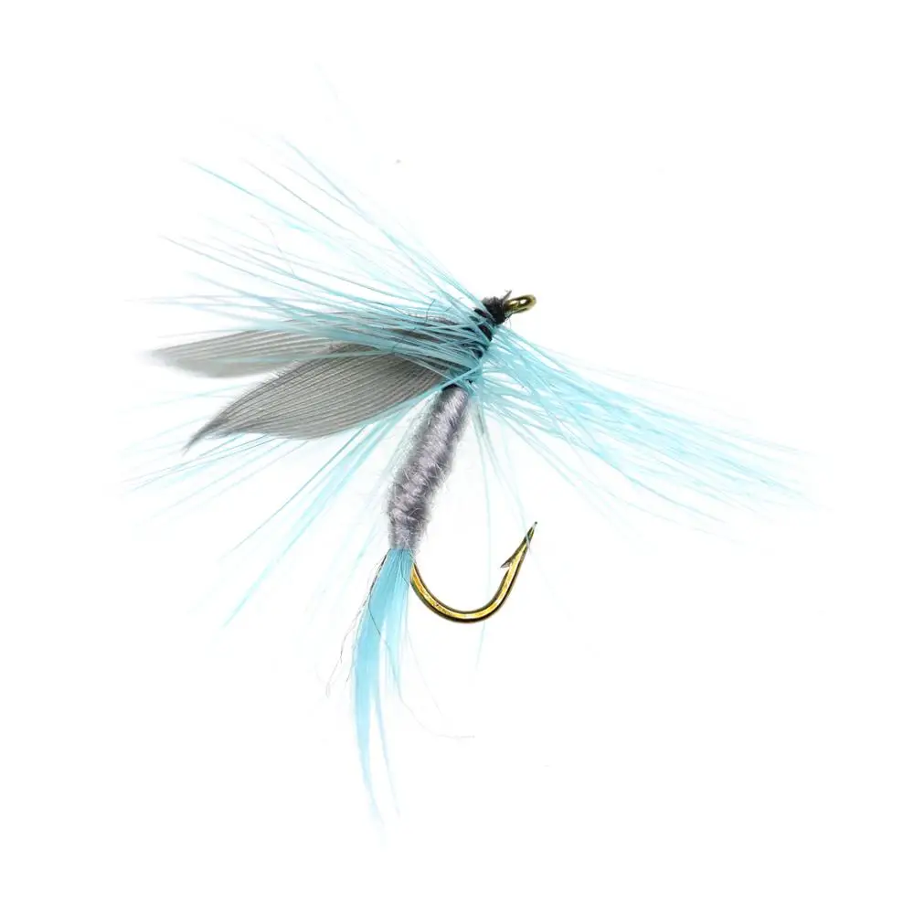 Bimoo-anzuelo de pesca con mosca, cebo de pesca con mosca seca, color azul Dun Mayfly, 6 unidades, #10 - imagen 3