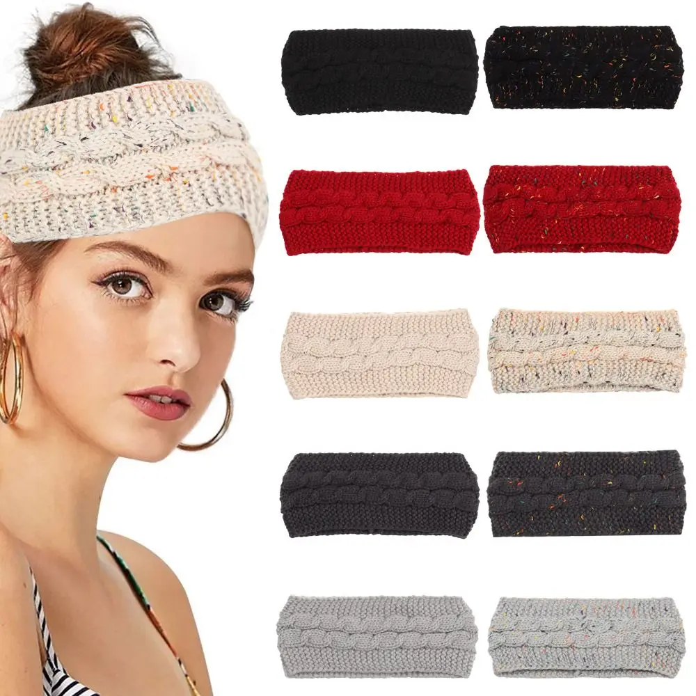Diademas anchas para mujer y niña, turbante, banda para el pelo, calentador de orejas, diadema tejida, 1 unidad - imagen 2