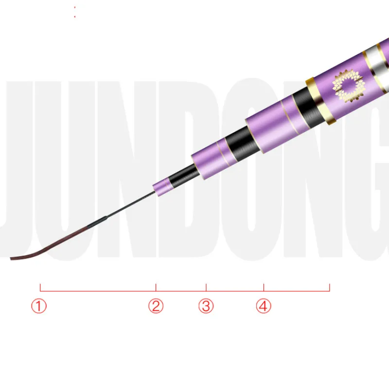 Caña de pescar telescópica de fibra de carbono, ultraligera, superdura, aparejos de Pesca - imagen 4