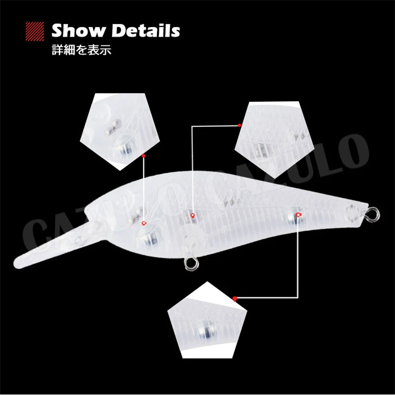 Minnow-señuelo en blanco sin pintar, Isca Artificial, 7,5g, 92mm, equipo de pesca de mar de invierno, Wobblers, pez negro, Leurre, Angeln, Zubehor - imagen 4