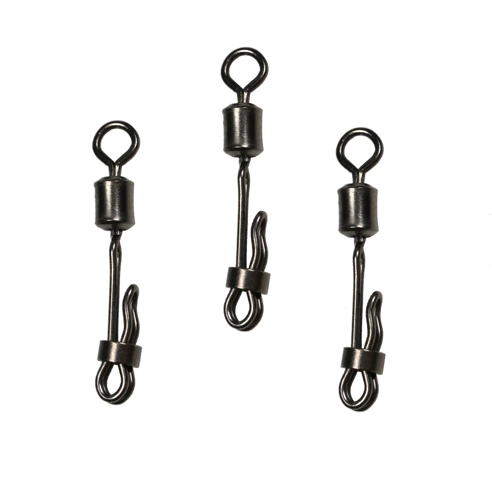 ICERIO-bloqueo de almeja de latón 20 piezas, eslabones de cambio rápido para líder de pesca de carpa, Conector de línea, accesorios de pesca