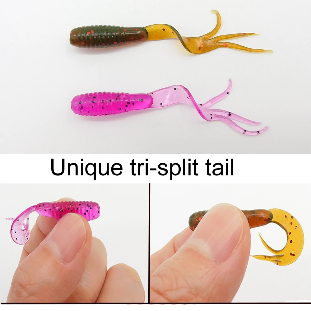 KESFISHING-Señuelos blandos de plástico de silicona, GRUB TRIPPLE, 38mm, cebos de Pesca artificiales profesionales de la mejor calidad - imagen 3