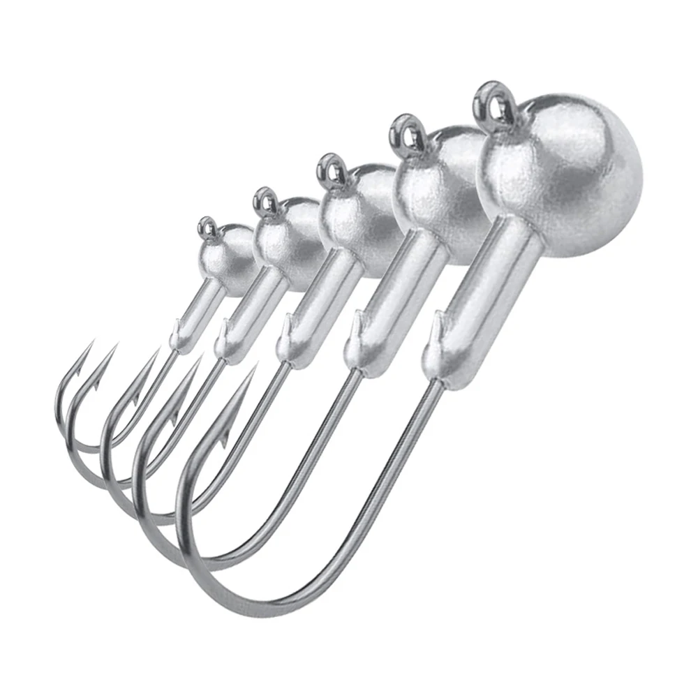 Cabeza de plantilla de Metal para señuelo suave, anzuelo de pesca con bolsa de 10/5 uds., 1g, 1,5g, 2,5g, 3,5g, 5g, 7g, 10g, 14g, 20g - imagen 2