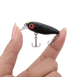1 señuelo de pesca piezas Wobbler Mini Minnow 38mm 2,7g señuelo cebo 3D ojos artificiales de plástico duro cebo para lubina