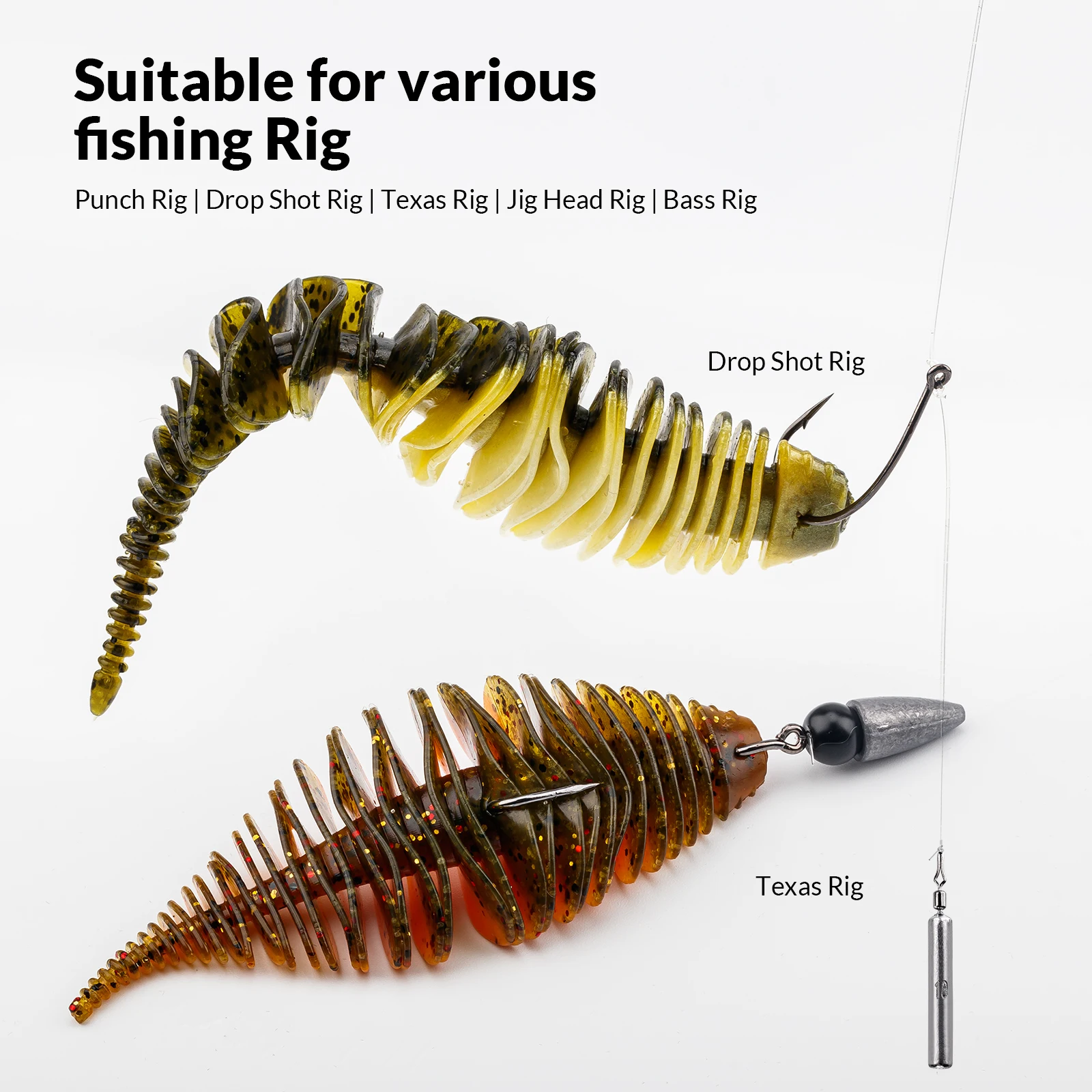 THKFISH 5/6 Uds 80mm 100mm cebo suave de pesca señuelo cebos artificiales Wobblers señuelo suave gusano lubina aparejos de pesca Accesorios - imagen 5