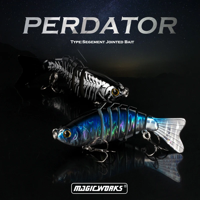 MAGIC WORKS-señuelo de pesca articulado de múltiples secciones, Wobblers que se hunden, Crankbait articulado, Swimbaits realistas, cebo Artificial duro - imagen 4
