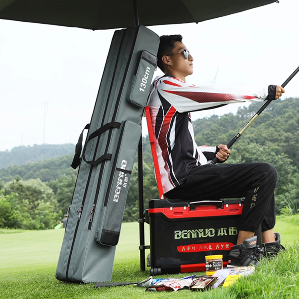 Bolsas de pesca portátiles para exteriores, bolsa de almacenamiento de lona plegable para caña de pescar, herramientas para caña de pescar, aparejos x341 G - imagen 3