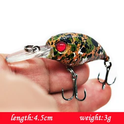 Señuelo Crankbait artificial pececillo 4,5 cm 3g ojos 3D