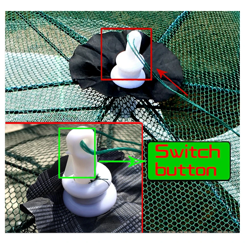 Red de paraguas de 16 agujeros, jaula de camarones, Red de pescado, Red de Camarón, jaula de cangrejo, jaula de Anguila, red de pesca, jaula de sombrilla - imagen 4