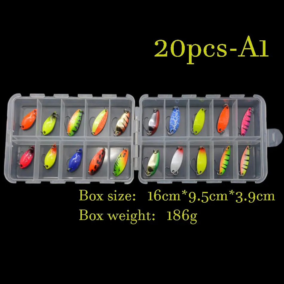 JYJ box package colorful 2.5 g 3g 3.4g 4.5g hard metal fishing spoon lure set walleye trout spoon baits spoon jig baits - imagen 3