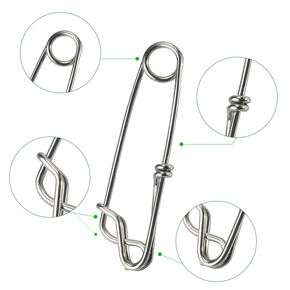 DNDYUJU-broche de pesca de acero inoxidable, señuelo giratorio, Pin rápido, Conector de Clip de ojo abierto, accesorios de línea de pesca, 1 ud. - imagen 4