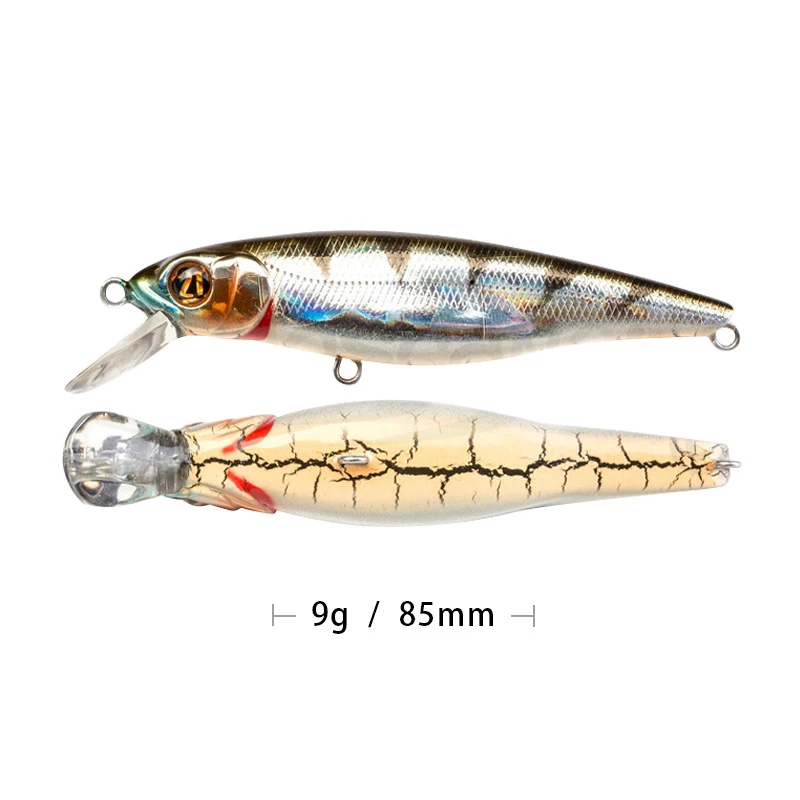 Señuelo de Pesca de calidad, cebo duro de plástico con ojos 3D, plantilla Artificial, Wobblers, Crankbait, 8,5 cm, 9,6g, 1 unidad - imagen 3