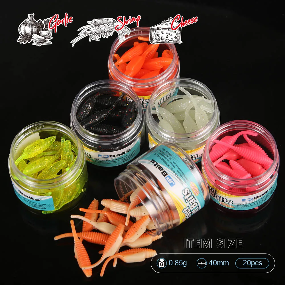 FSTK-Mini cebos blandos Wobbler de gusanos, 0,85g, 40mm, camarones, olor a ajo, océano, señuelo de pesca en roca, lubina, perca suave, Leurre Jerk - imagen 3