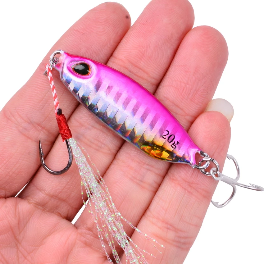 Señuelo de pesca Jigging de Metal para agua salada, cebo duro de 10g/15g/20g/30g/40g, cebo de hundimiento corporal láser, 7 piezas - imagen 5