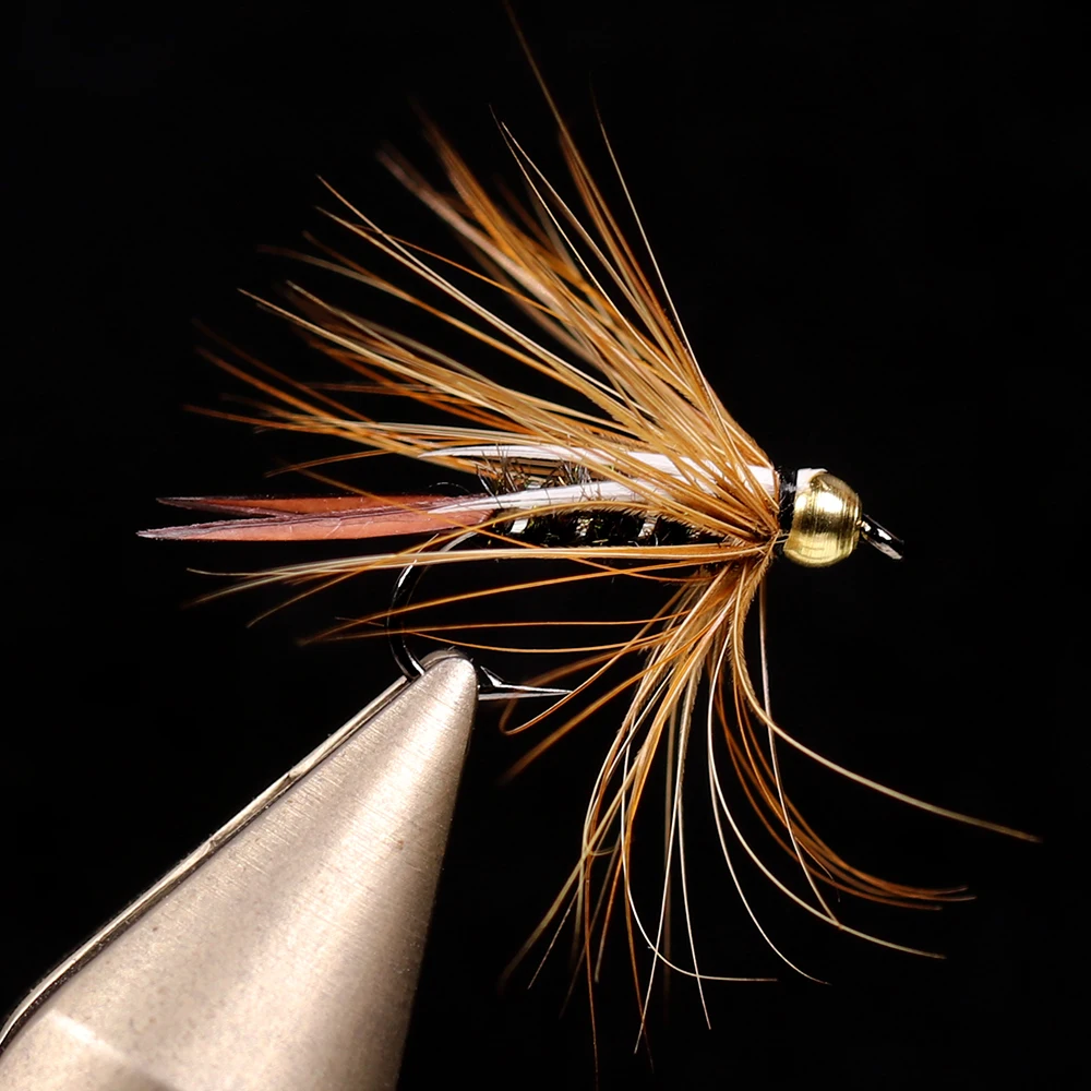 ICERIO señuelo de pesca con mosca, cabeza de cuentas de latón, Prince Nymph, trucha, 6 piezas - imagen 4