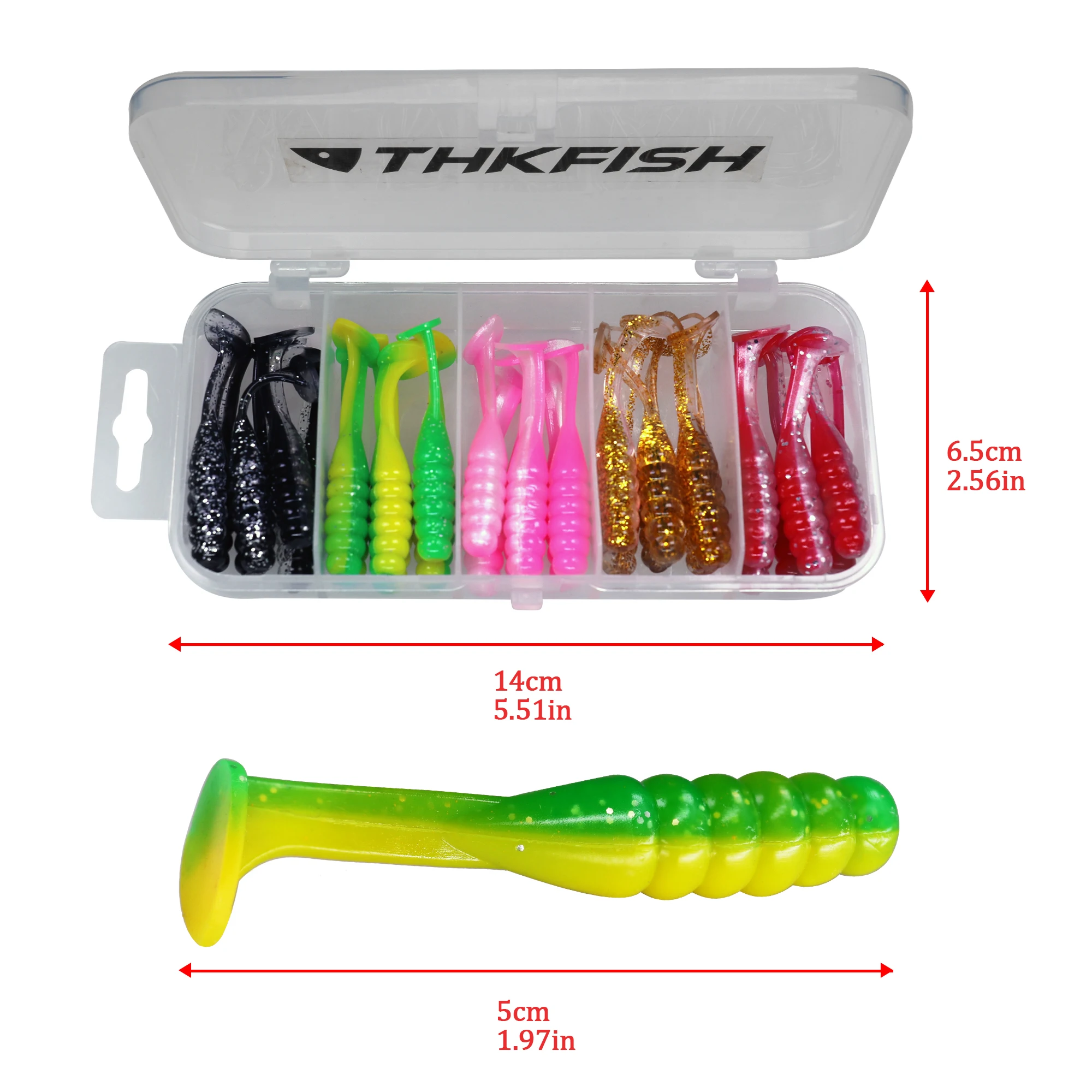 THKFISH 30 Uds cebo de trucha de silicona Wobblers pesca señuelo suave 50mm cola de paleta señuelos artificiales blandos Swimbait para pesca de lubina - imagen 3