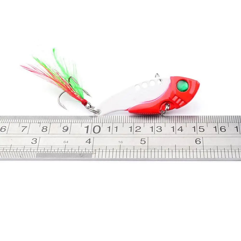 Señuelos de Pesca cuchara para Lucio 55mm 11g 8 colores con gancho triple cuchara Wobble Metal duro cebo Vib Spoonbait señuelo de aparejos de pesca - imagen 3