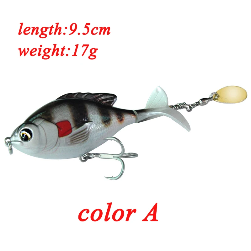 Señuelo de pesca de simulación giratorio, material de pesca, accesorios de superficie de agua, 5 colores, 9,5 cm/17g - imagen 2