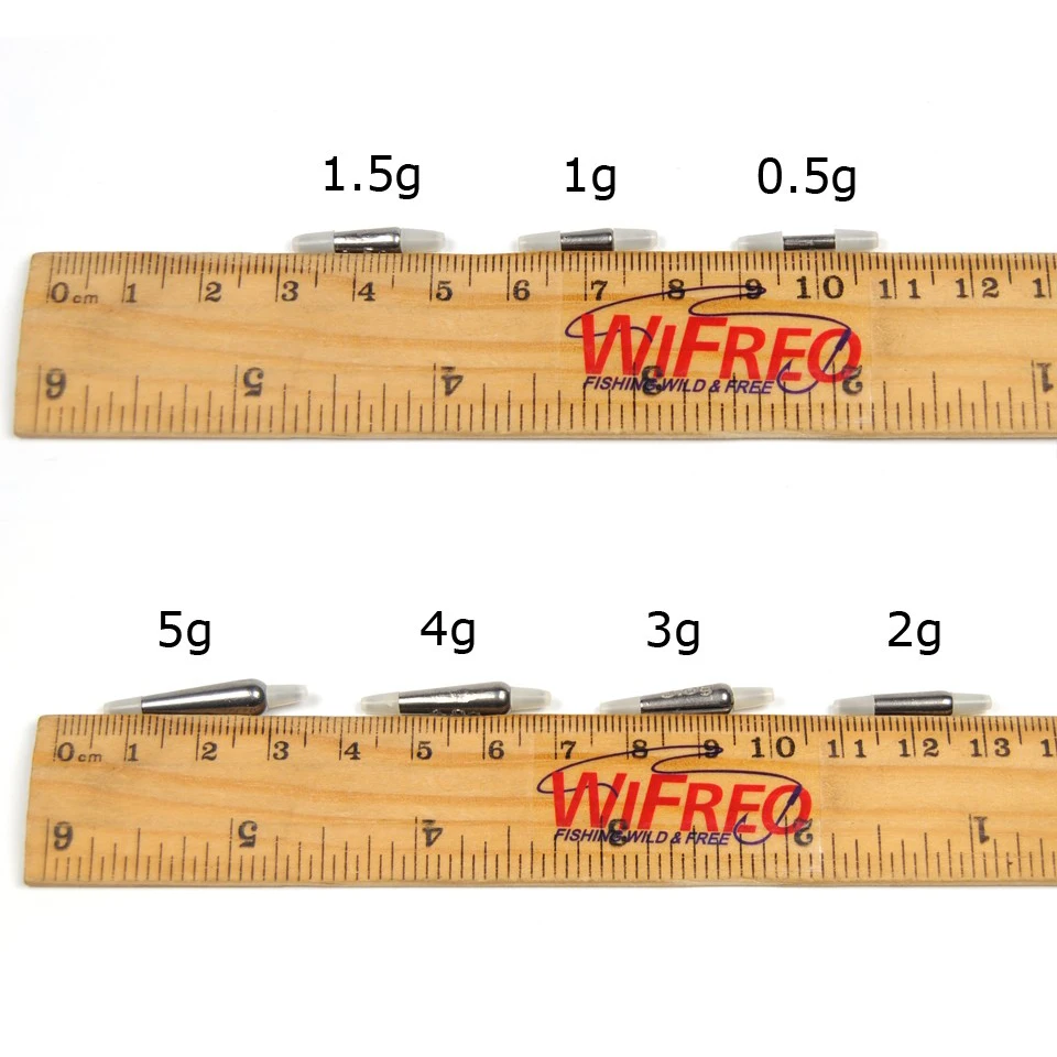 Wifreo Grip-plomos de tubo de goma de tungsteno, intercambiable, accesorios de Terminal de peso de pesca, 0,5g, 1g, 1,5g, 2g, 3g, 4g, 5g, 20 Uds. - imagen 2