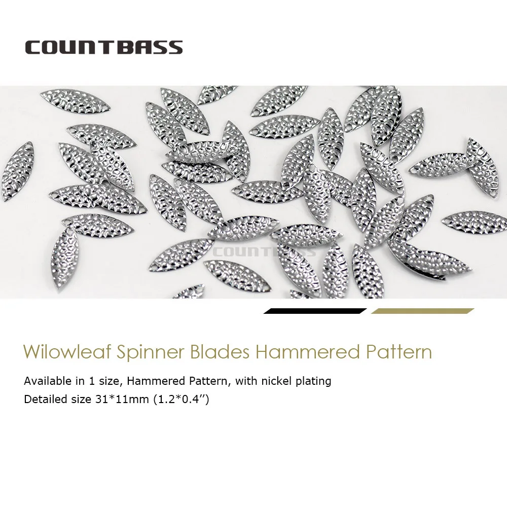Countbass 50 Uds tamaño 3 - 31*11mm níquel acero inoxidable hojas giratorias de hoja de sauce patrón martillado, aparejos de arnés DIY - imagen 2