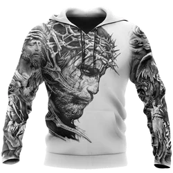 Sudadera con Capucha Estampado Jesús – Cremallera Unisex