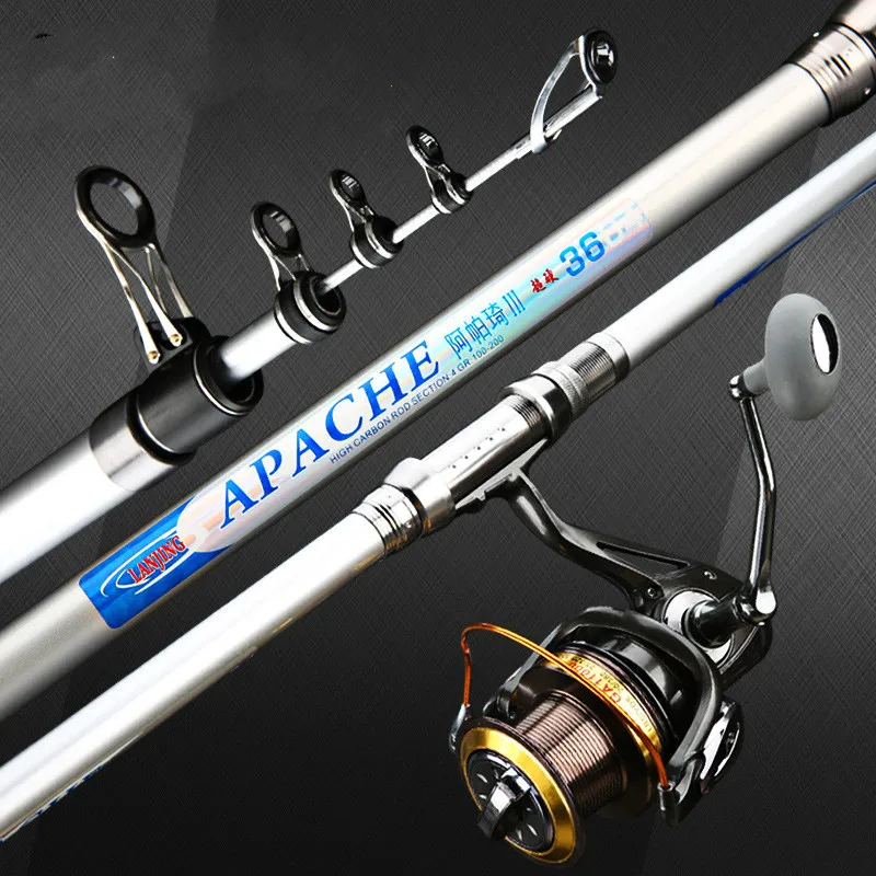 Caña de pescar telescópica, caña de pescar de carbono de larga distancia, 60T, con ancla, 3,6 m-5,4 m - imagen 4