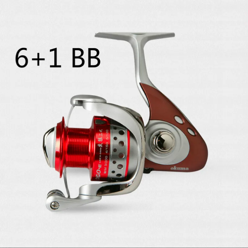 Carrete De Pesca giratorio 1000s-5000s, 6BB + 1 Bola De rodamiento, bobina De Metal, carrete giratorio para barco, rueda De Pesca en roca - imagen 4