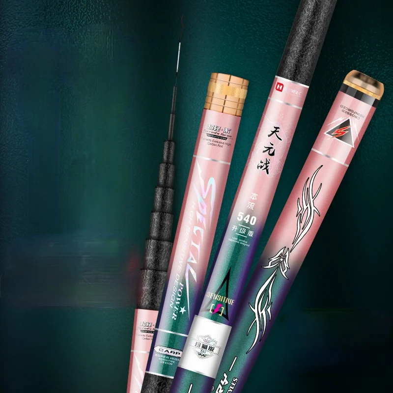 Caña de pescar de fibra de carbono, caña de pescar superligera y dura, longitud de 3,6 m-10,0 m, longitud de 65T - imagen 3