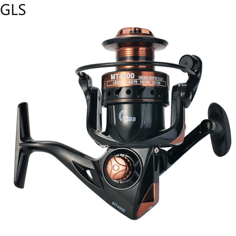 Carrete de pesca giratorio de alta resistencia, serie MT, 1000-7000, 13BB, 5,2: 1/4, 7:1, Boutique, para agua dulce, nuevo - imagen 3