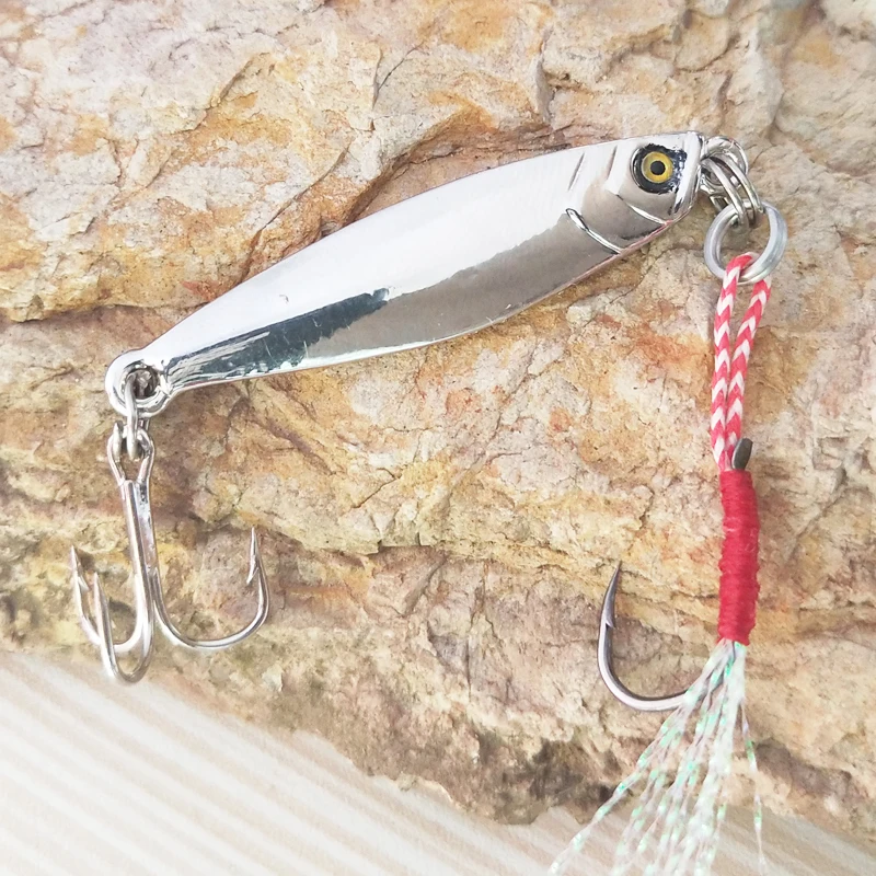 POETRYYI-señuelo de pesca de Metal, 1 piezas, 4,5 cm, 6g, cebo Artificial de lentejuelas con gancho triple - imagen 5