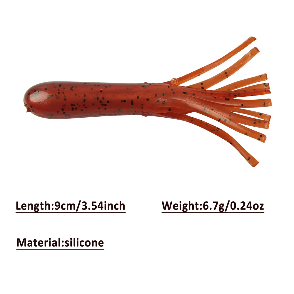 Señuelo de pesca crappie de silicona blanda, 9cm, 6,7g, tubo suave, Texas rigs, faldas de cebo, gusano, pesca de trucha, lubina, 20 Uds. - imagen 2