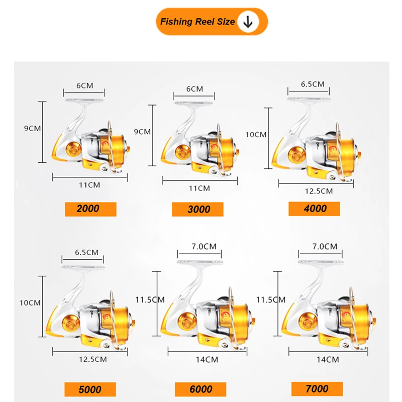 JYJ-carrete de pesca giratorio de Metal, 8KG de arrastre máximo, mango de acero inoxidable, accesorios de pesca en agua salada - imagen 5