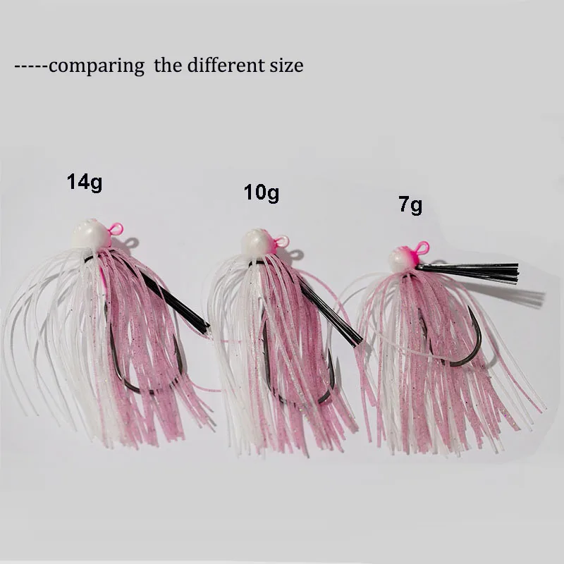 Water Sniper-cebo de pesca de lubina, 7g, 10g, 14g, 1 unidad, mejores faldas de silicona de fútbol, plantilla de natación con anzuelos afilados Weedguard, señuelo de pesca - imagen 3