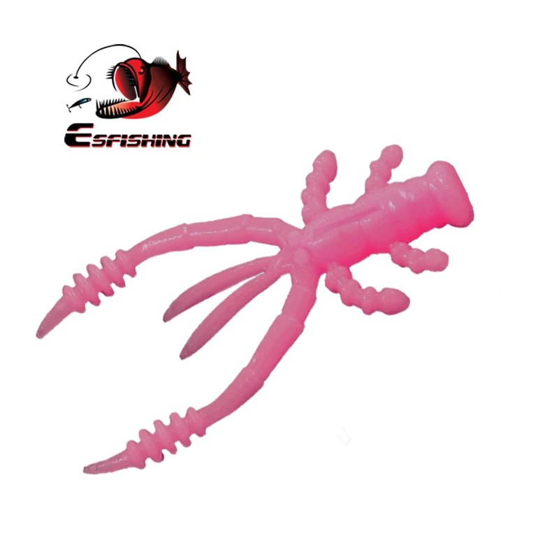 ESFISHING aparejos de Pesca en hielo, cebo de simulación de plástico blando, cangrejo, 10 Uds., 45mm, Señuelos de Pesca artificiales - imagen 4