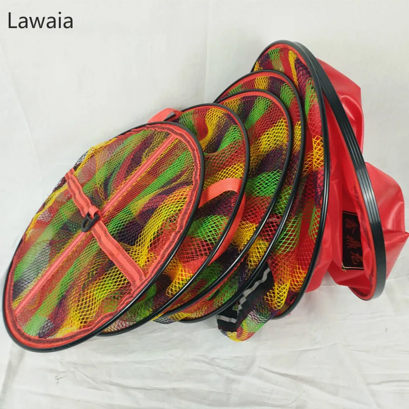 Lawaia-aparejos de pesca plegables con revestimiento de pegamento, jaula de red de pesca, colorida, malla pequeña, línea de nailon, accesorios de pesca de secado rápido - imagen 5