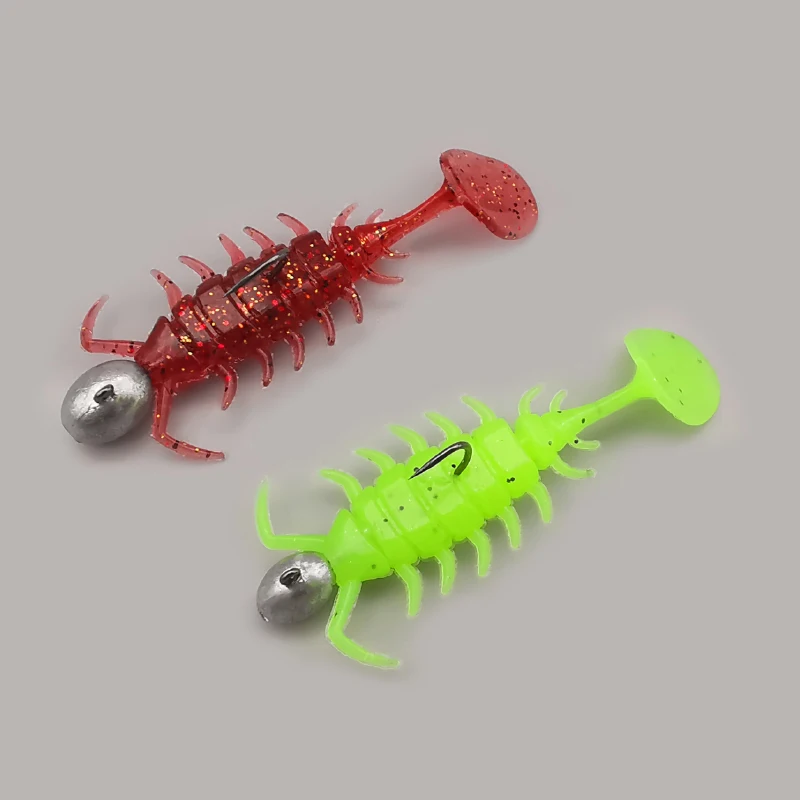 12 Uds LUREHOLIC 1,5 "3cm cola de pedal Buggy hundimiento lento cebo de señuelo suave 1g gusano señuelo de pesca suave camarones con carpa lubina - imagen 3