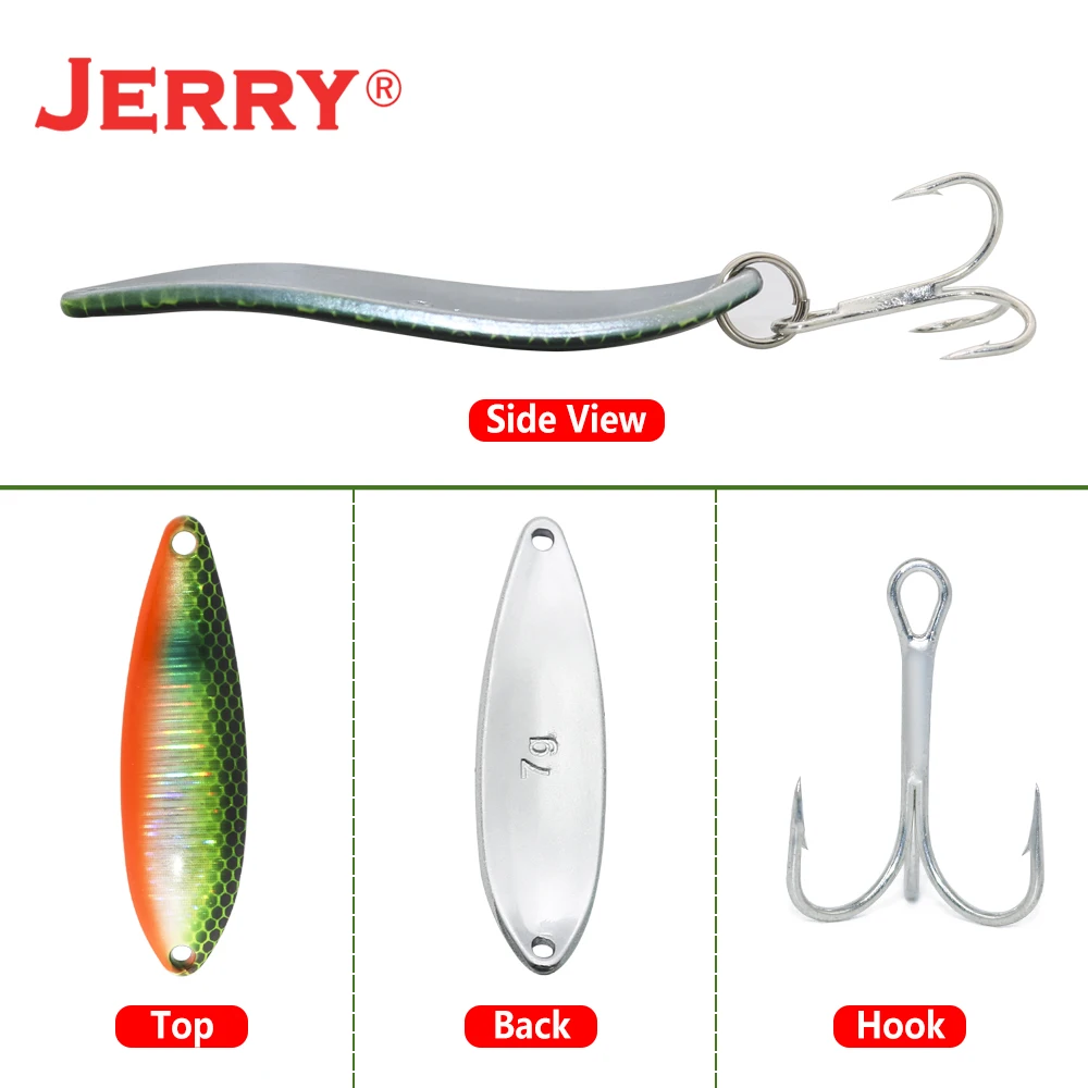 Señuelo de cuchara Artificial Jerry JD, de Metal fundido cebo de Pesca Jigging, aparejos de Pesca para salmón, Zander, 7g, 10g - imagen 3