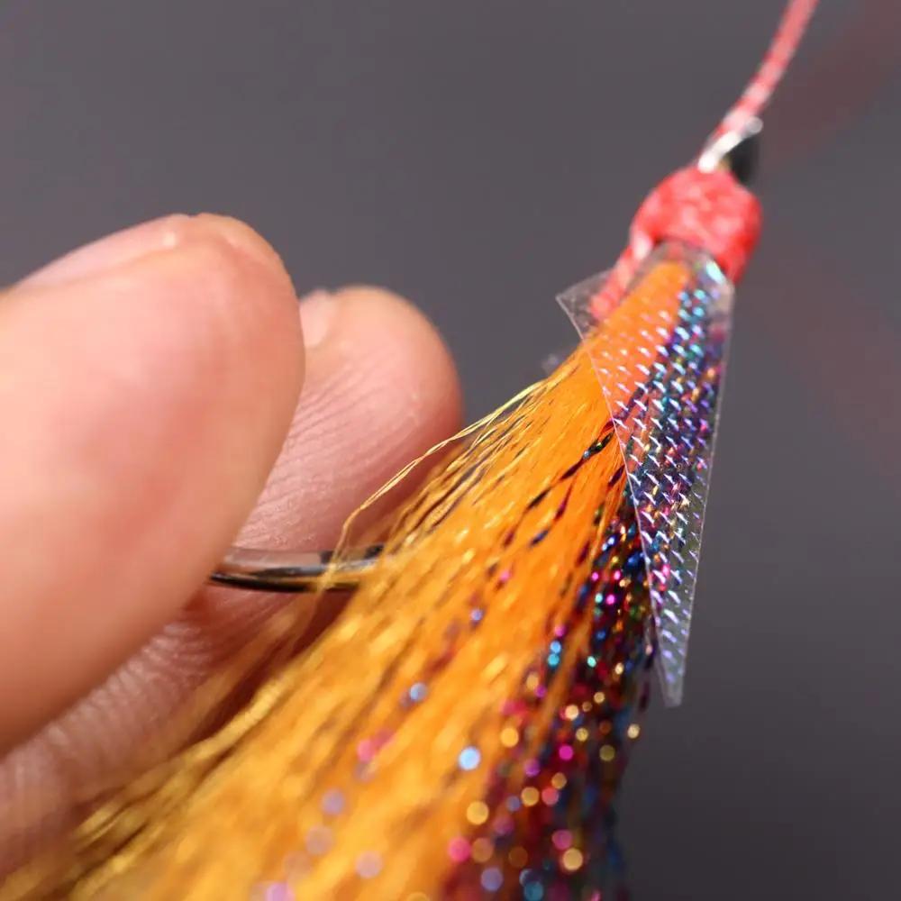 Wifreo-anzuelo de pesca de agua salada, anzuelo de asistencia, Material de atado de moscas, arcoíris, 20 piezas - imagen 3