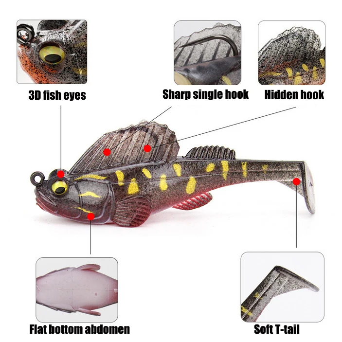 7g 10g 14g silicona suave pez loco arena Anguila Wobbler cebo de pesca con anzuelo cebo para accesorios de pesca al aire libre - imagen 3